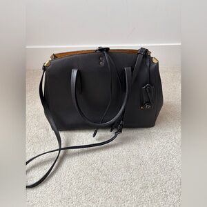 Coach Cooper Carryall Black Glovetanned Leather Satchel Tote Crossbody Bag